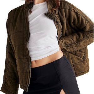 Free People Dolman Quilted Jacket - Military